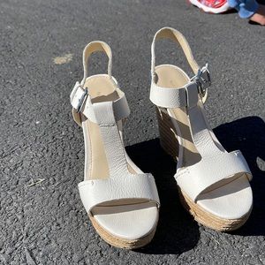 White wedge heels size 6.5